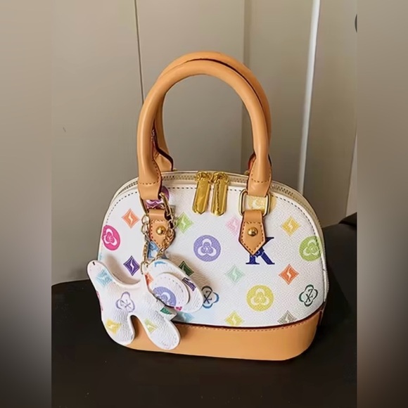 Stylish Unbranded Multicolor Monogram Tote Bag with Golden-Tone Hardware NIP - Picture 1 of 12